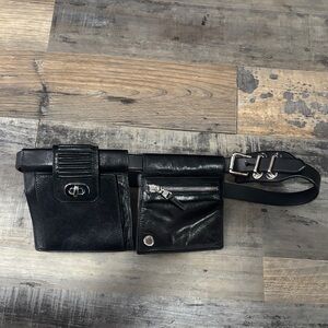Ralph Lauren Black Leather Belt Bag